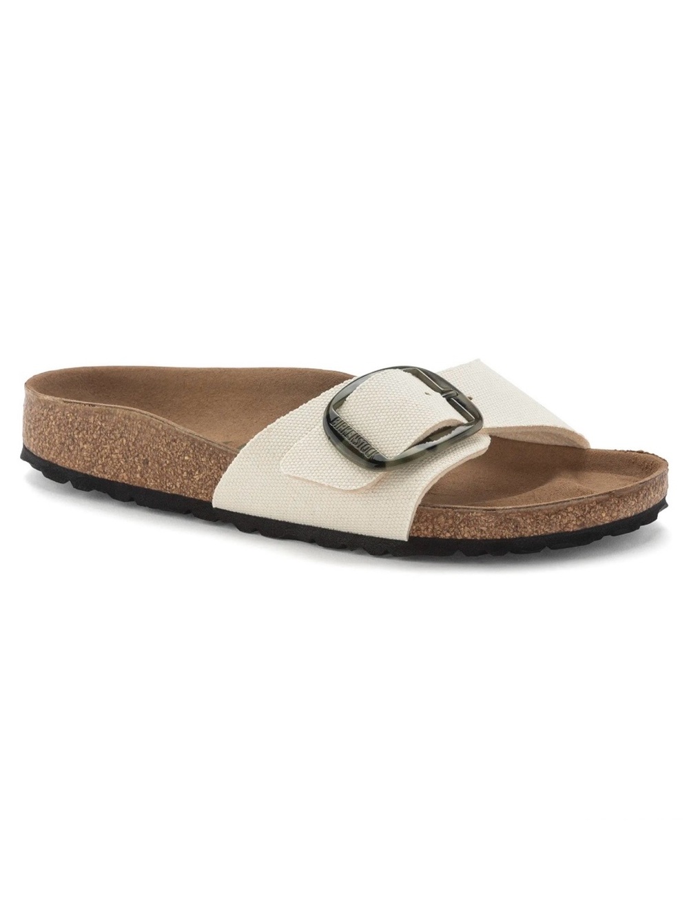 Birkenstock Madrid Vegan Big Buckle Sandal Eggshell 39/8.5 EUC Off White